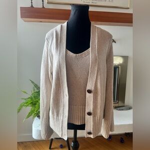 Banana Republic Cream Cardigan Sweater Set